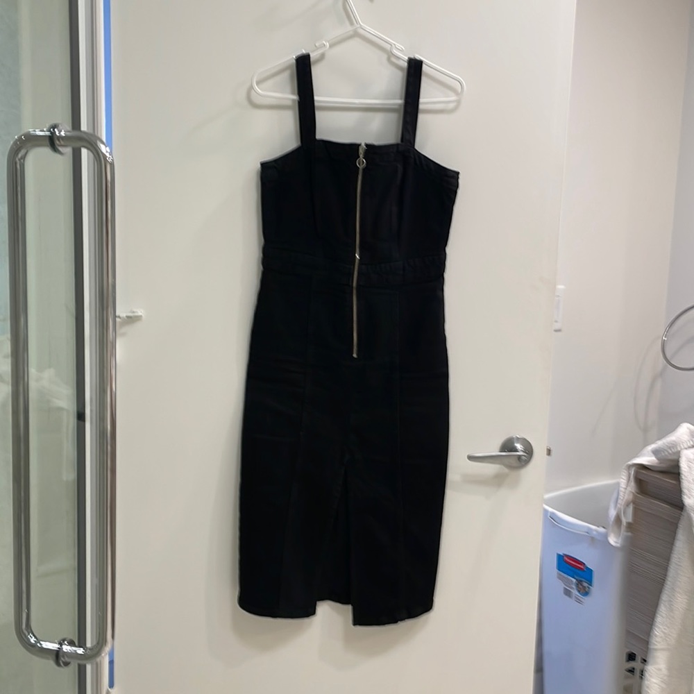 Zara Black Sleeveless Midi Dress with Zipper